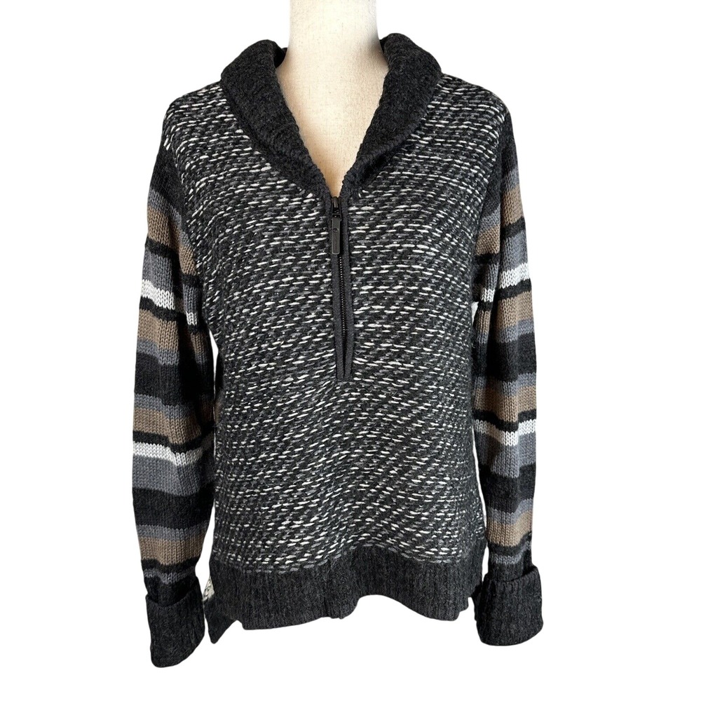 SmartWool CHUP Potlach 1/2 Zip Sweater Size M Charcoal Gray Wool Blend Aztec NWT